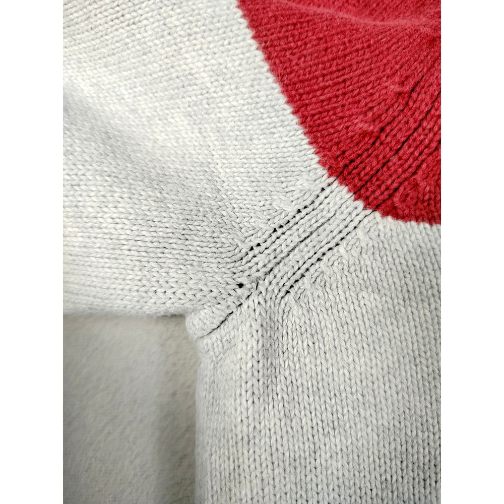 Tommy Hilfiger Sweater Men L/XL Red White Blue Colorblock Quarter‎ Zip Oversized - Picture 6 of 10